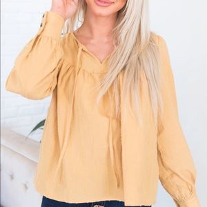 NeeSee’s Dresses Golden Wheat Blouse Large